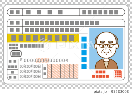 ゴールドの運転免許証のイメージイラスト 95583008