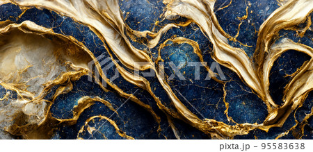 Marble texture, abstract wallpaper background. luxury marble texture  ,gold and blue 95583638