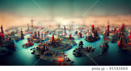 design of future of metropolist with a lot of...のイラスト素材 [95583669] - PIXTA