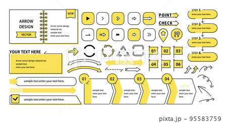 矢印デザインセット あしらい ベクター素材 95583759
