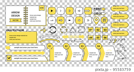 矢印デザインセット あしらい ベクター素材 95583759