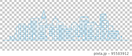 Light blue line drawing town / city Light blue line drawing town / city 95583912