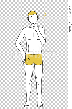 一個脫髮男人的線條畫,一個讓你驚嘆的姿勢 一個脫髮男人的線條畫,一個讓你驚嘆的姿勢 95584546