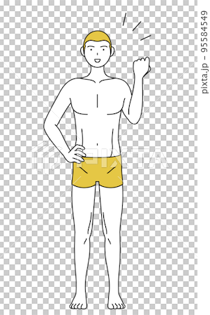 一個脫髮男人的線條畫,鼓勵舉起拳頭的姿勢 一個脫髮男人的線條畫,鼓勵舉起拳頭的姿勢 95584549