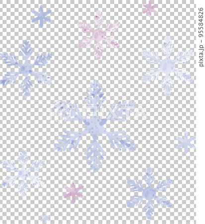 雪の結晶の水彩イラスト素材セット 雪の結晶の水彩イラスト素材セット 95584826