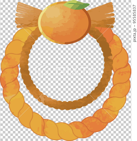 しめ飾りの水彩イラスト素材 しめ飾りの水彩イラスト素材 95585837