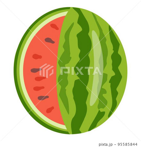 Summer watermelon icon cartoon vector. Slice melon. Tropical juicy Summer watermelon icon cartoon vector. Slice melon. Tropical juicy 95585844