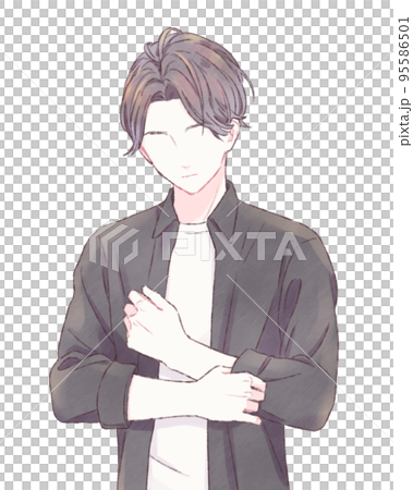 袖を捲る男性の仕草 袖を捲る男性の仕草 95586501