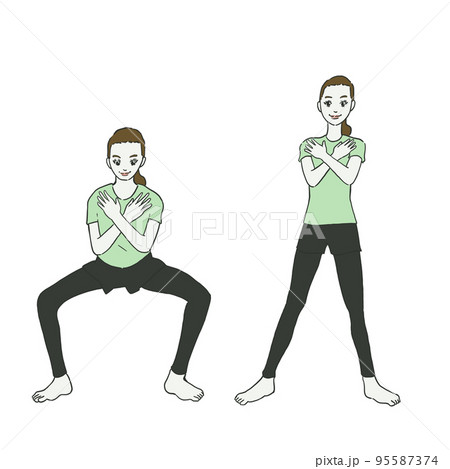 足を細くするトレーニング「ワイドスクワット」 足を細くするトレーニング「ワイドスクワット」 95587374