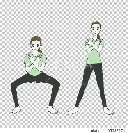 足を細くするトレーニング「ワイドスクワット」 足を細くするトレーニング「ワイドスクワット」 95587374