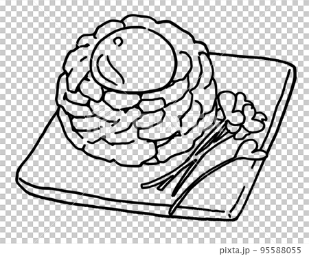 手描き線画　イラスト　ユッケ 95588055