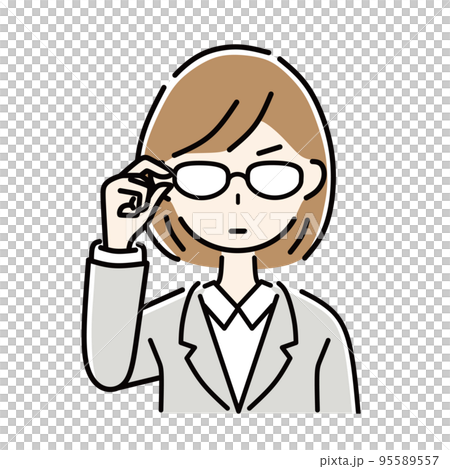 メガネ　女性　ビジネスウーマン 95589557