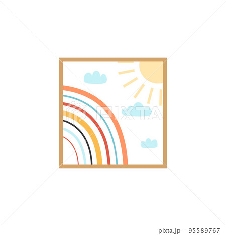 cartoon picture wall isolated on white background cartoon picture wall isolated on white background 95589767