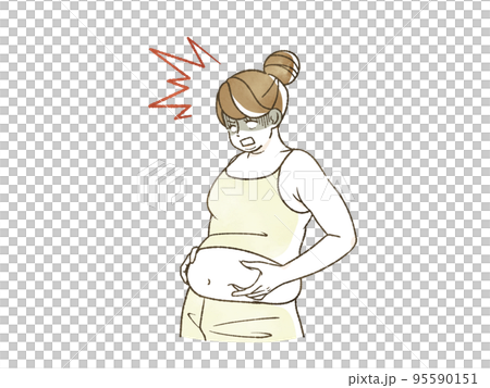 肥胖婦女對腹部脂肪感到震驚 95590151