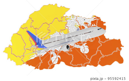 Flights to Bhutan, travel concept. 3D rendering 95592415