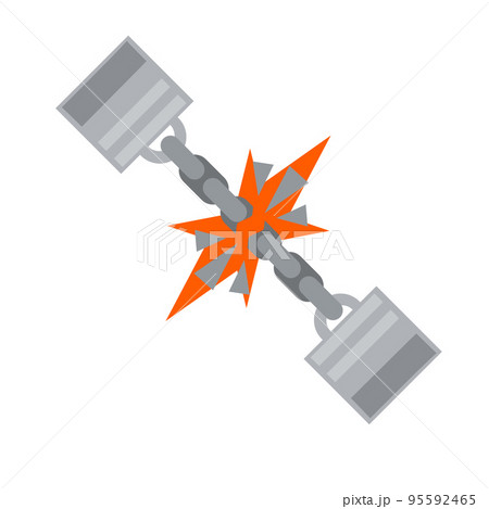 Handcuff. Icon of arrest of offender. 95592465