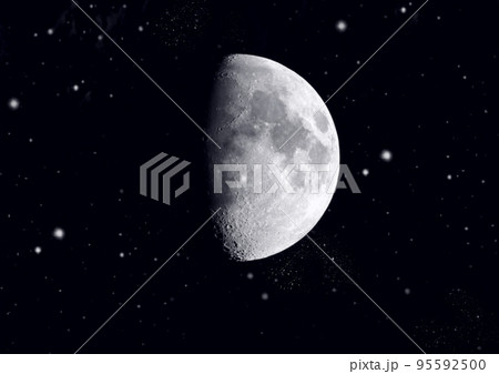 The moon in the night skyのイラスト素材 [95592500] - PIXTA