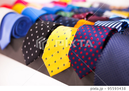 ties on hangers in men clothing store ties on hangers in men clothing store 95593438