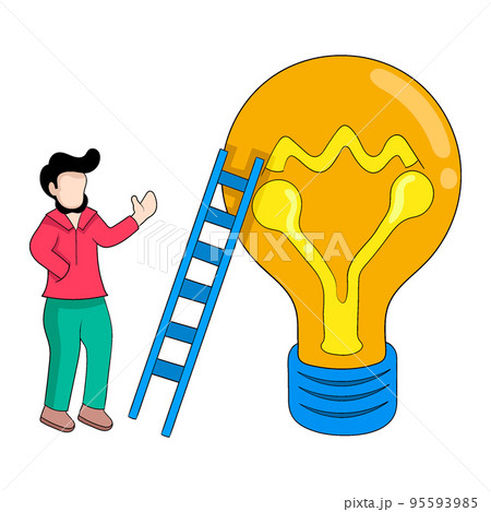 illustration of people looking for climbing lamp ideas illustration of people looking for climbing lamp ideas 95593985