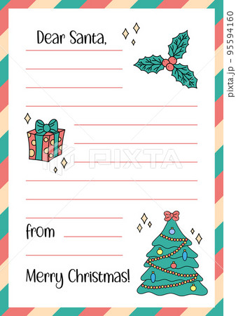 Letter to Santa Claus template. Christmas. 95594160 PIXTA