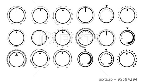 Adjustment dial. Rotary dials with round scale volume level knob and round controller 95594294