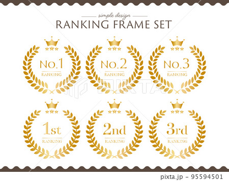 金色月桂樹の王冠ランキングアイコンセット 95594501