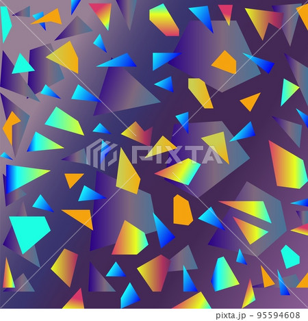 Pattern made of triangles with rainbow effect, beautiful vector cristal structure 95594608