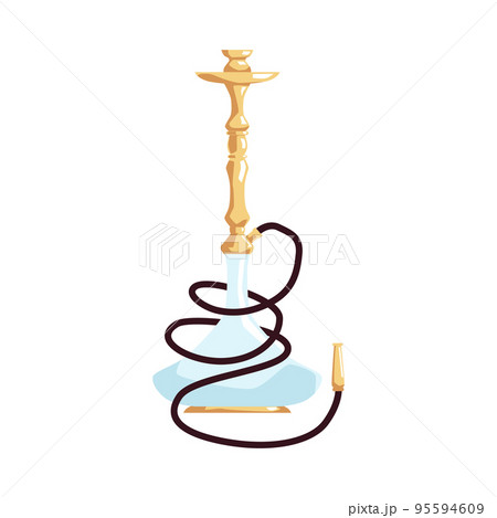 Hookah for smoking of tobacco, flat vector illustration isolated on white background. 95594609