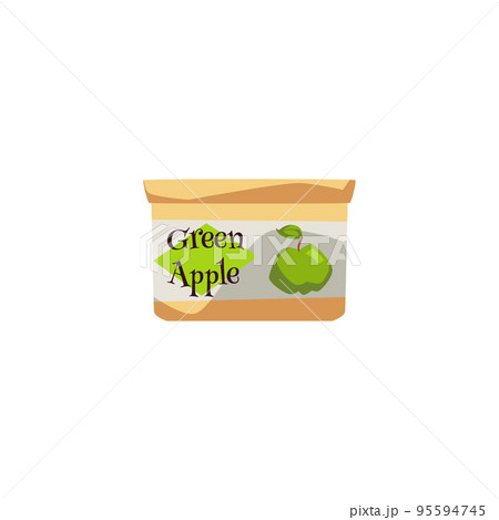Apple flavored tobacco plastic box flat style, vector illustration 95594745