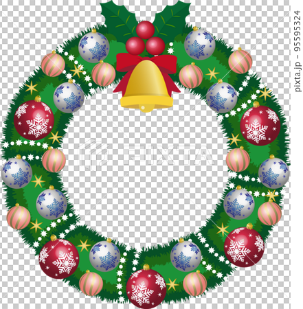 レッド系オーナメントのクリスマスリース 95595324