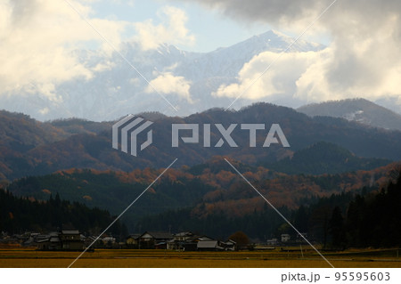 雪山と紅葉 雪山と紅葉 95595603