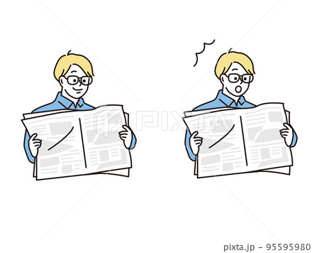 新聞を読む人(勉強、社会、経済、知識、ビジネスマン) 新聞を読む人(勉強、社会、経済、知識、ビジネスマン) 95595980