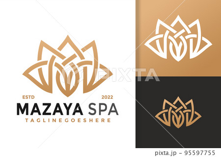 Letter M Lotus Nature Spa Logo Design, brand identity logos vector, modern logo, Logo Designs Vector Illustration Template 95597755