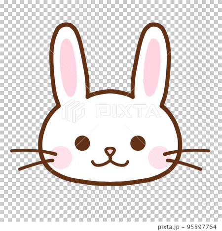 シンプルなうさぎの顔アップ 95597764