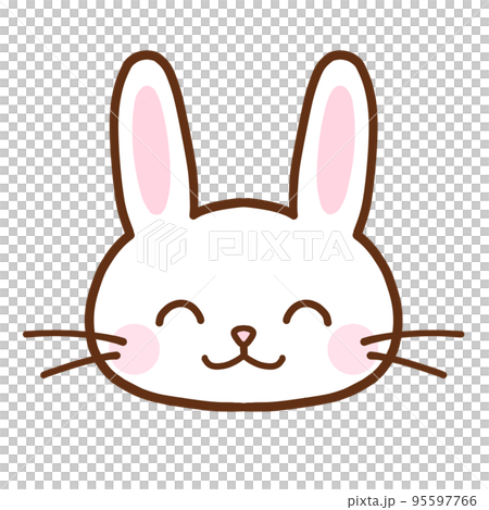 Close-up of a smiling rabbit's face 95597766