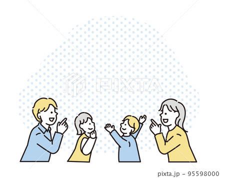 相談するイラスト(家族、話す、理想、将来、プラン、子供、夫婦) 相談するイラスト(家族、話す、理想、将来、プラン、子供、夫婦) 95598000