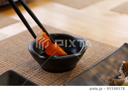 crab stick with shoyu sauce crab stick with shoyu sauce 95598378
