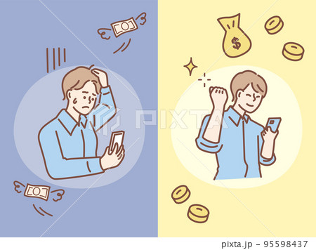 天国と地獄(借金、損失、副業、利益、スマホ、失敗、成功、節税、減税) 天国と地獄(借金、損失、副業、利益、スマホ、失敗、成功、節税、減税) 95598437