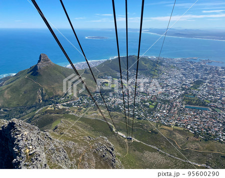 The panoramic view from the cableway at the Table Mountain The panoramic view from the cableway at the Table Mountain 95600290
