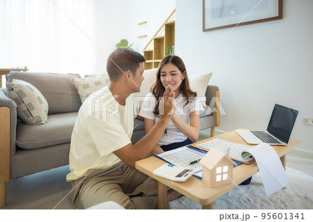 Asian couple in home or house. Asian couple in home or house. 95601341