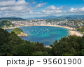 Aerial view of San Sebastian, Donostia, Spain on a beautiful summer day 95601900