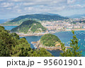 Aerial view of San Sebastian, Donostia, Spain on a beautiful summer day 95601901