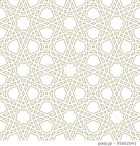 Seamless arabic geometric ornament in brown color. Seamless arabic geometric ornament in brown color. 95602041