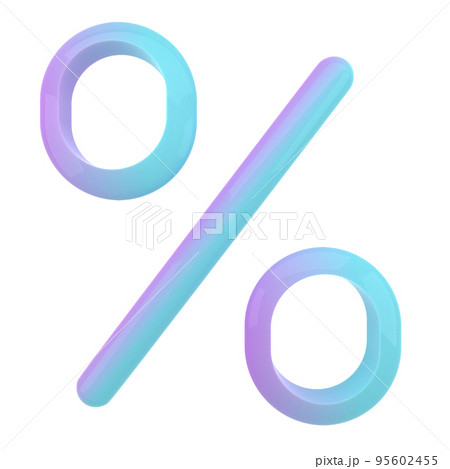 Percent sign. Percentage, discount, sale, promotion concept. 3d icon illustration. Percent sign. Percentage, discount, sale, promotion concept. 3d icon illustration. 95602455