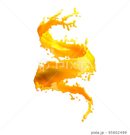 orange juice splash isolated on white background 95602499
