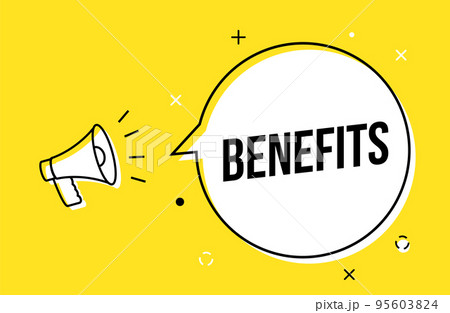 Benefit employee megaphone vector concept bargain announcement business banner. 95603824