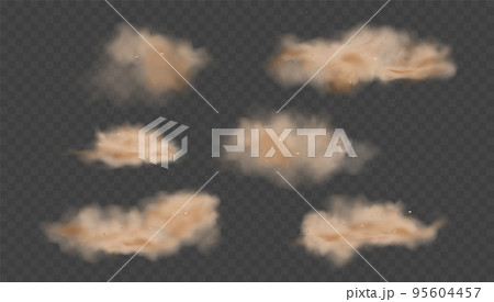 Dust sand cloud dirt air vector smog transparent element. Dusty smoke cloud design. Dust sand cloud dirt air vector smog transparent element. Dusty smoke cloud design. 95604457