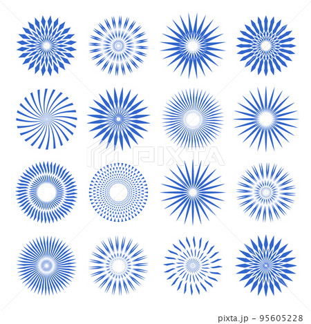 Abstract Radial Circle Icons. Design Elements Set. 95605228