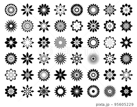 Abstract Flower Icons. Design Elements Set. 95605229