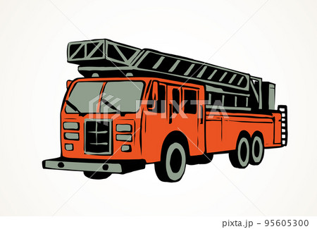 Fire truck. Vector drawing 95605300